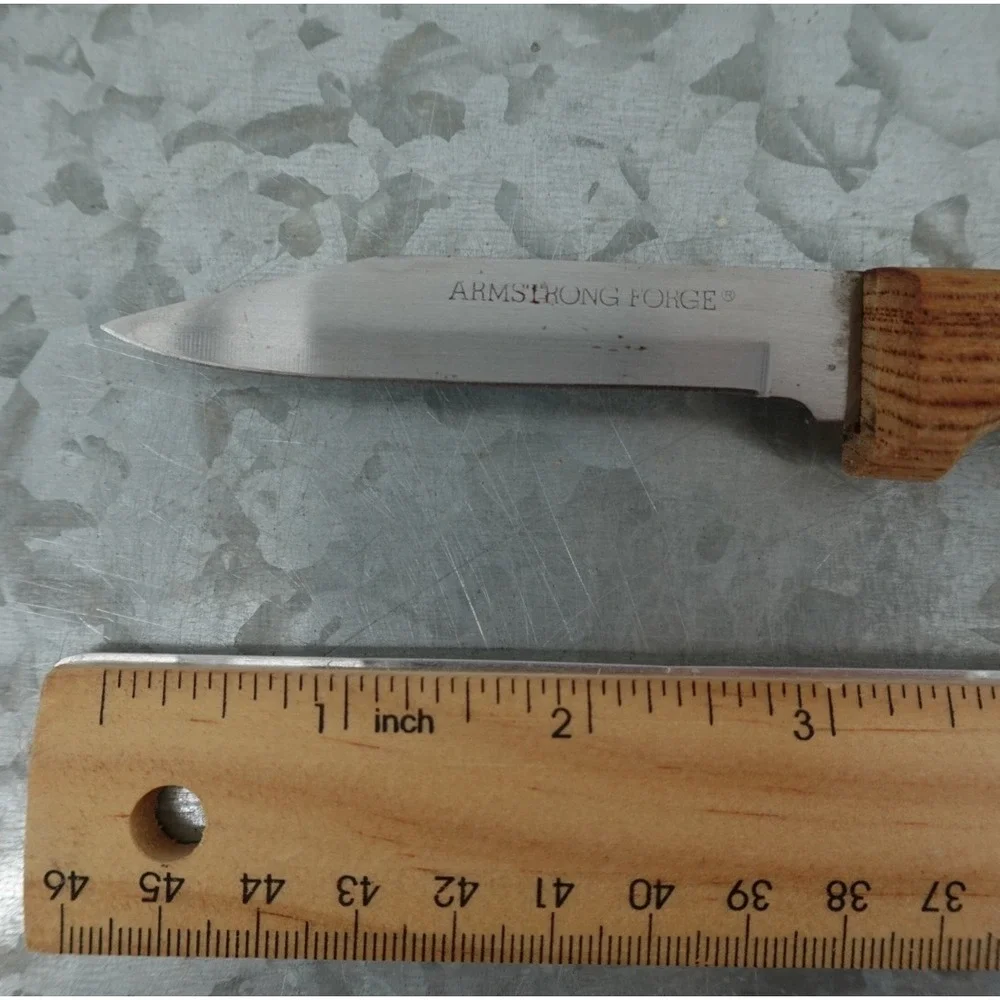 Vintage Armstrong Forge Paring Knife Wood Handle Stainless Steel 3.25 Inch Blade